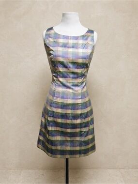 🖤 Vintage Raw Silk Dress ✨ Erez Levy ✨ Iridescent Plaid | Size 2